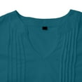 thumbnail image 5 of Womens Shirts Summer V Neck Tops Puff Short Sleeve T Shirt Pleated Floral Printed Tunic Blouse Shirts Womens Tops, 5 of 7