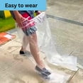thumbnail image 6 of 4Pcs Disposable Rain Pants, 50in Long Clear Pant with Shoe Cover Rainpants Plastic Rain Pants Adult Disposable Boot Covers Rainpants for Men Women Outdoor (Blue), 6 of 7