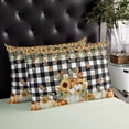 thumbnail image 4 of Orange Pumpkins Fall Throw Pillow Cover 20 x 36 Inch Decorative Pillow Cover Sunflower Thanksgiving Black White Plaid Lumbar Pillowcase Seasonal Rectangle Cushion Case for Couch Sofa Bed Living Room, 4 of 7