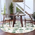thumbnail image 3 of Round Rugs 5Ft, Eucalyptus Leaves Round Area Rug Washable Indoor Throw Carpet, Green Gold Spring Botanical Branch Soft Non Slip Circle Rug for Cabinet Bathroom Home Decor Aesthetic, 3 of 8