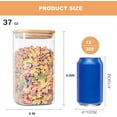 thumbnail image 3 of Glass Food Storage Jars Clear Glass Food Storage Containers with Airtight Bamboo Lids, Stackable Kitchen Jars for Candy, Cookies, Rice, Sugar, Flour, Pasta, 3 of 6
