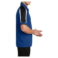 thumbnail image 3 of Mens Tricolor Shoulder Micropique Sport-Wick Polyester Polo True Royal/ Black/ White 4X-Large, 3 of 8