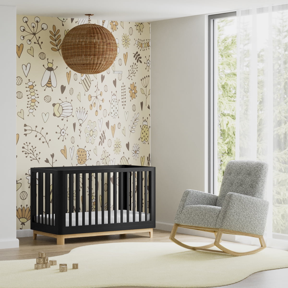 Storkcraft Northern Lights Infant Rocking Chair, Natural/Salt and Pepper Boucle