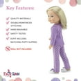 thumbnail image 5 of Emily Rose Doll Pajamas Purple Polka Dot with Puppy Slippers 4-Piece 14-inch, 5 of 9