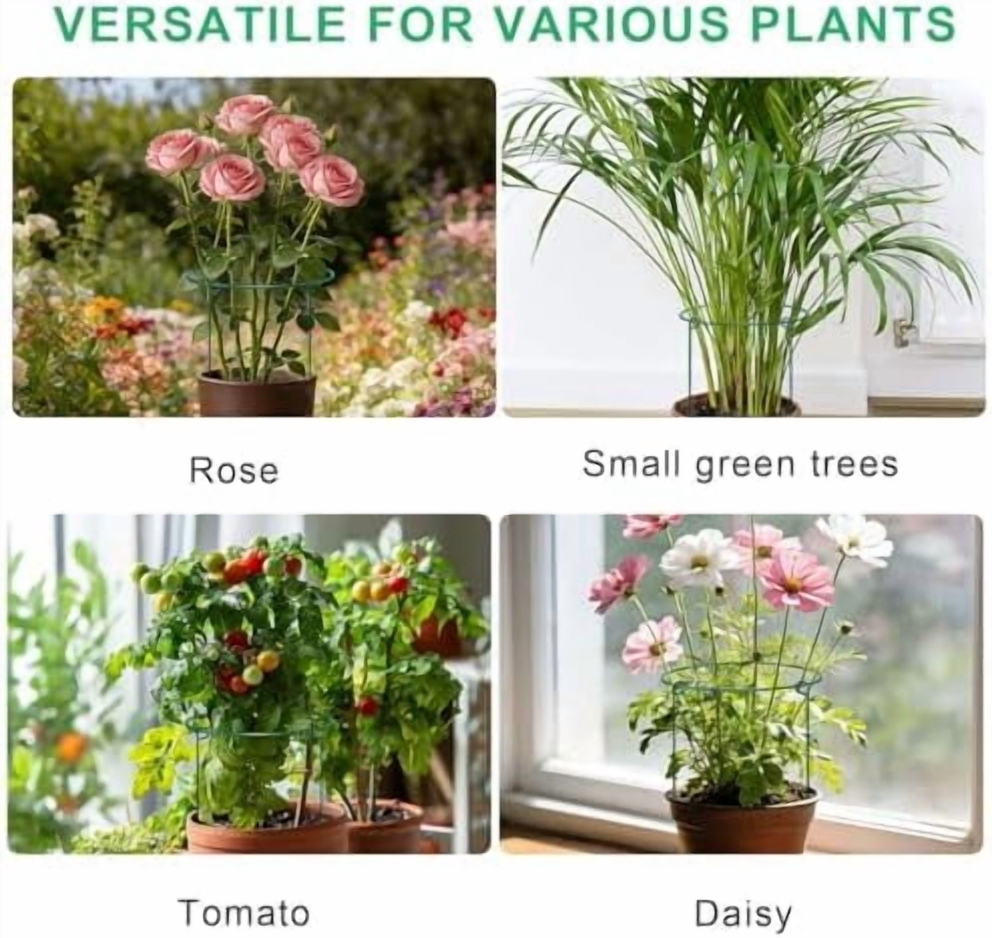 3 Pack Peony Cages Support Stakes Ring for Garden, Round Plant Support for Outdoor (10" W x 17" H), Indoor Plant Cages Hoops Plant Rings for Tomatoes,Rose,Astilbes,Vine Indoor Potted Plants