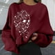 thumbnail image 2 of Halloween Mujer Moda Casual Estampado Cuello Redondo Suelto Manga Larga Tops Cortos Blusa Sin Capucha Sudaderas Pompotops FGAJ19091, 2 of 8