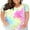 Tie Dye Rainbow 2, variant on Plus Size Tunics For Womens Tie Dye Casual Summer Loose Fit Blouses Flowy Shirts Tops Blouses Tie Dye Rainbow XL