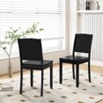 thumbnail image 4 of Costway Armless Wood Dining Chair Set of 2 with Rubber Wood Legs Curved Backrest Kitchen Black, 4 of 10