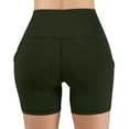 thumbnail image 5 of Women's High Waist Yoga Compression Pants Tummy Control Stretch Biker Shorts Athletic Leggings with Side Pockets, 5 of 7