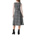 thumbnail image 3 of INSPIRE CHIC Women's Plaid Vintage Dress Sleeveless High Waist A-Line Midi Pinafore Dress, 3 of 6