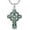 A-Celtic Cross-Malachite, variant on Celtic Cross Necklace, 925 Sterling Silver Mens Celtic Knot Pendant Necklace with Black Gemstone, Religious Faith Irish Cross Pendant Christian Jewelry Gift for Men Women
