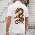 thumbnail image 3 of BOBOGOJP Chemise pour Homme Unie à Poche, Manches Courtes, Chemise Boutonnée, Blanc TTG, 3 of 4