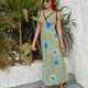 thumbnail image 3 of Vestido Largo Sin Mangas Para Mujer, Floral Traje Informal Para Cumpleaños, Verano, 3 of 5