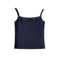 thumbnail image 6 of Jewelreauty Spaghetti Strap Tank Top Women Cotton Sleeveless Slim Fit Crop Tops Casual Basic Cami Shirts (S, Navy), 6 of 9