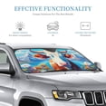 thumbnail image 3 of DouZhe Car Sunshades for Windshield, Cartoon Farm Cow Village Pattern Car Sun Shade Block Heat and UV Rays, 55" x 30", 3 of 8