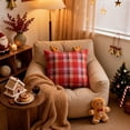 thumbnail image 6 of Fmbmuo Tartan Plaid Throw Pillow with Insert, 18 Inch Soft Brushed Woven Fabric Christmas Cushion with Reindeer Antlers for Farmhouse Home Decor, 6 of 6