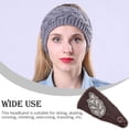 thumbnail image 5 of Linyer Crochet Headbands Winter Leaves Pattern with Rhinestones Elastic Head Protector Wide Warm Chunky Hair Accessories for Girls Coffee, 5 of 5