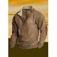 thumbnail image 2 of Men's Western Fleece Jackets Sweatshirts Vintage Quarter Zip Pullover Western Casual Long Sleeve Country Sweatshirt, 2 of 3