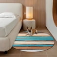 thumbnail image 2 of Brown Turquoise Board Round Area&nbsp;Rug 7ft Abstract Wood Grain Non-Slip&nbsp;Washable Circle Rugs Soft Felt Indoor Floor Mat for Bedroom Kitchen Living Room Bathroom, 2 of 9