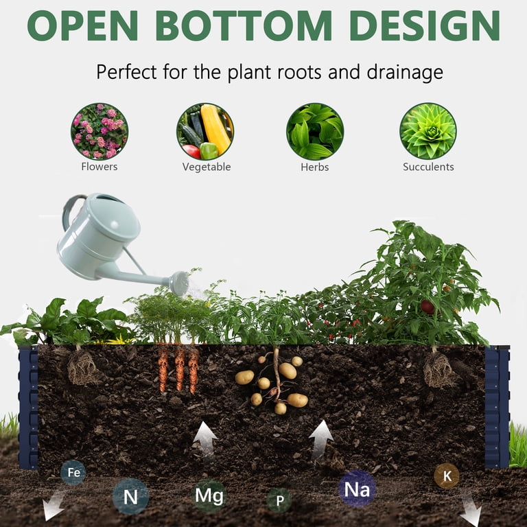 FOOWIN 8x4x2 ft Metal Raised Garden Bed (2-Pack) photo 7