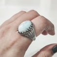 thumbnail image 5 of Natural Larimar Mens Ring, Dominican Larimar Ring, Birthstone Ring, Silver Jewelry, 925 Silver Ring, Gift, Heavy Mens Ring, Arabic Design, Ottoman Style Ring, Christmas, Turkey Mens Signet Ring, 5 of 8