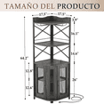 thumbnail image 2 of Muebles para Cocina, Gabinete para Vinos con Luces LED, Cantina Bar Mueble para Casa con Toma de Corriente, 5 Niveles Estante para Vinos y Copas, Gabinetes de Almacenamiento, 44*44*163cm (Gris), 2 of 9