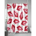 thumbnail image 5 of Shower Curtain Red Lipprint Bathroom Curtains with Hooks, Waterproof Fabric Sexy Lip Bath Shower Curtains Set for Bathroom Bathtubs Decor 36x72 Inch, 5 of 8