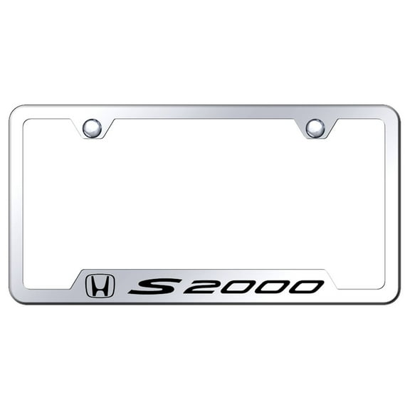 Honda S2000 Laser Etched Logo Cut-Out License Plate Frame (Chrome)