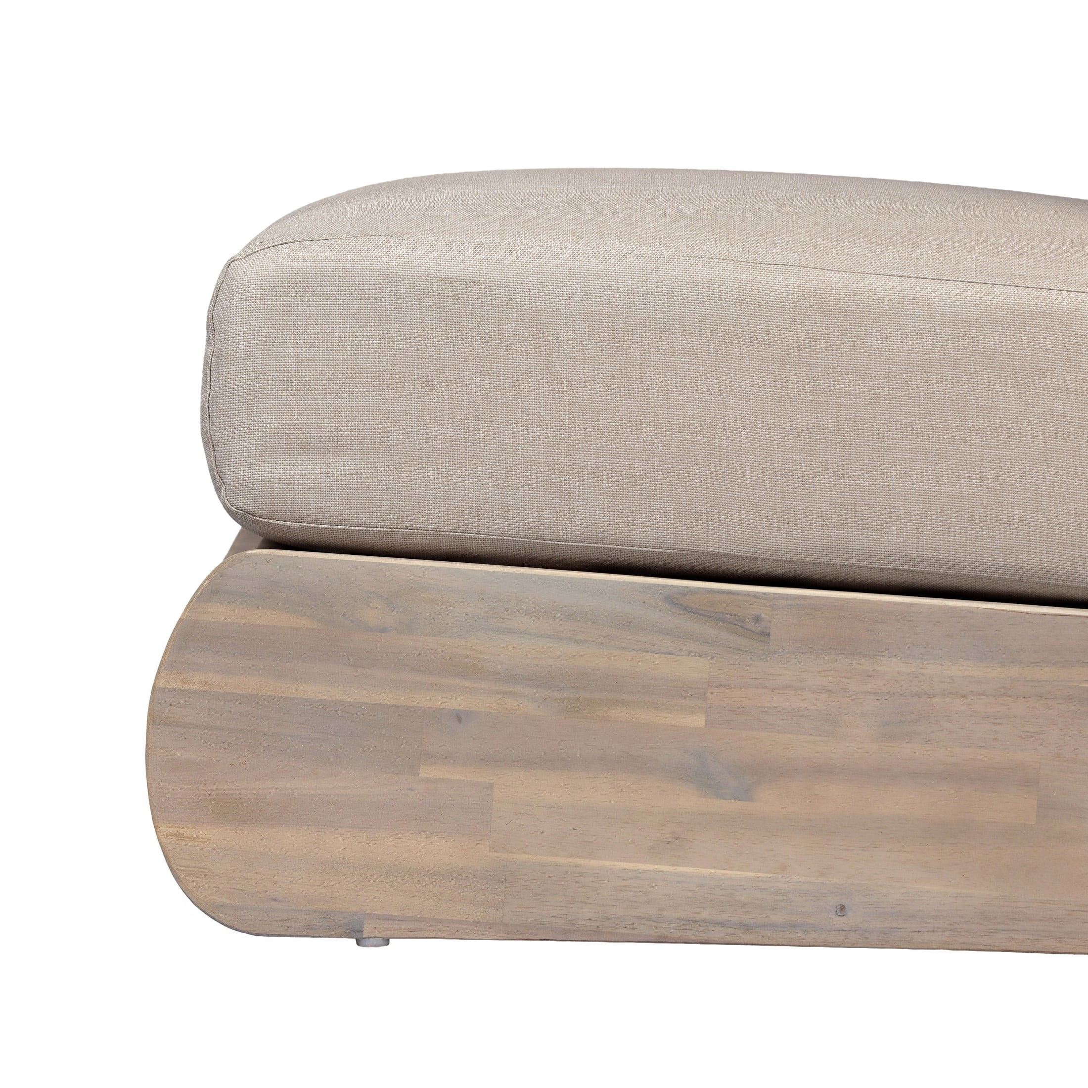 Christopher Knight Home Mid-Century Modern Outdoor Low Lounge Chair with Cushions, Solid Wood Frame, Sand