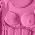 thumbnail image 6 of Built in Bra Long Sleeve Tops for Women Padded Long Sleeve T-Shirts Pajamas Sleepwear Casual Loose Crew Neck Fitted Workout Yoga Tops Camisole Shirts Pinky M, 6 of 6