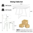 thumbnail image 7 of KATBOC 47in Round Dining Table Set with 6 Boucle Chairs, Solid Walnut Modern Farmhouse Kitchen Table for 4-6 People, Dining Room, Dark Brown & White, 7 of 7