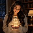 thumbnail image 4 of Light Up Transparent Christmas Ornament Ball,Angel Feathers Design Hanging Bauble With Built-in LED Lights,Christmas Tree Mantel Window Decor,B, 4 of 7