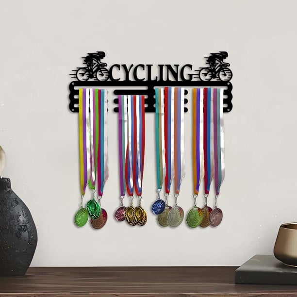 Colgador de medallas para pared, soporte de exhibición de medallas, decoración de pared, fácil instalación, organizador de cintas de metal para B