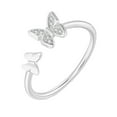thumbnail image 2 of KDSJSXW Thumb Rings for Women Cute Minimalist Butterfly Design Ring Delicate Jewellery Gifts for Women Gold Engagement Rings for Women Costume Jewelry for Women Thumb Rings for Women(Silver,5), 2 of 6