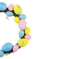 thumbnail image 4 of Northlight 10" Unlit Floral Stem Easter Egg Spring Grapevine Wreath - Yellow/Pink, 4 of 5