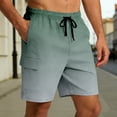 thumbnail image 2 of Gym Cargo Shorts Men Gradient Drawstring Casual Straight Leg Outdoor Workout Shorts Men With Pockets, 2 of 5