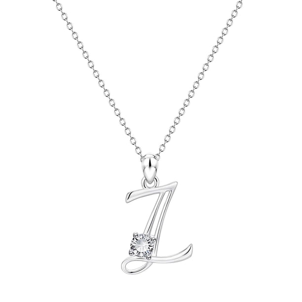 26 Initial Alphabet Shape Rhinestone Collar para Mujeres Collares para Mujeres A Z 26 Alphabet Initial Silver Collares para Mujeres Niñas