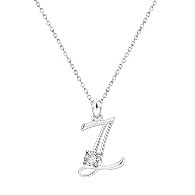 SIfdSeng Collier en Strass en Forme d'Alphabet Initial 26 pour Femmes Colliers pour Femmes A Z 26 Alphabet Initial Colliers Argentés pour Femmes Filles
