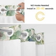 thumbnail image 2 of No Hook Sage Green Eucalyptus Shower Curtain with Snap in Liner Set, Weeping Botanical Leaves Linen Waterproof Fabric Bathroom Curtains with See Through Top Window, Hotel Style Stall 54 x 78 Inch, 2 of 9