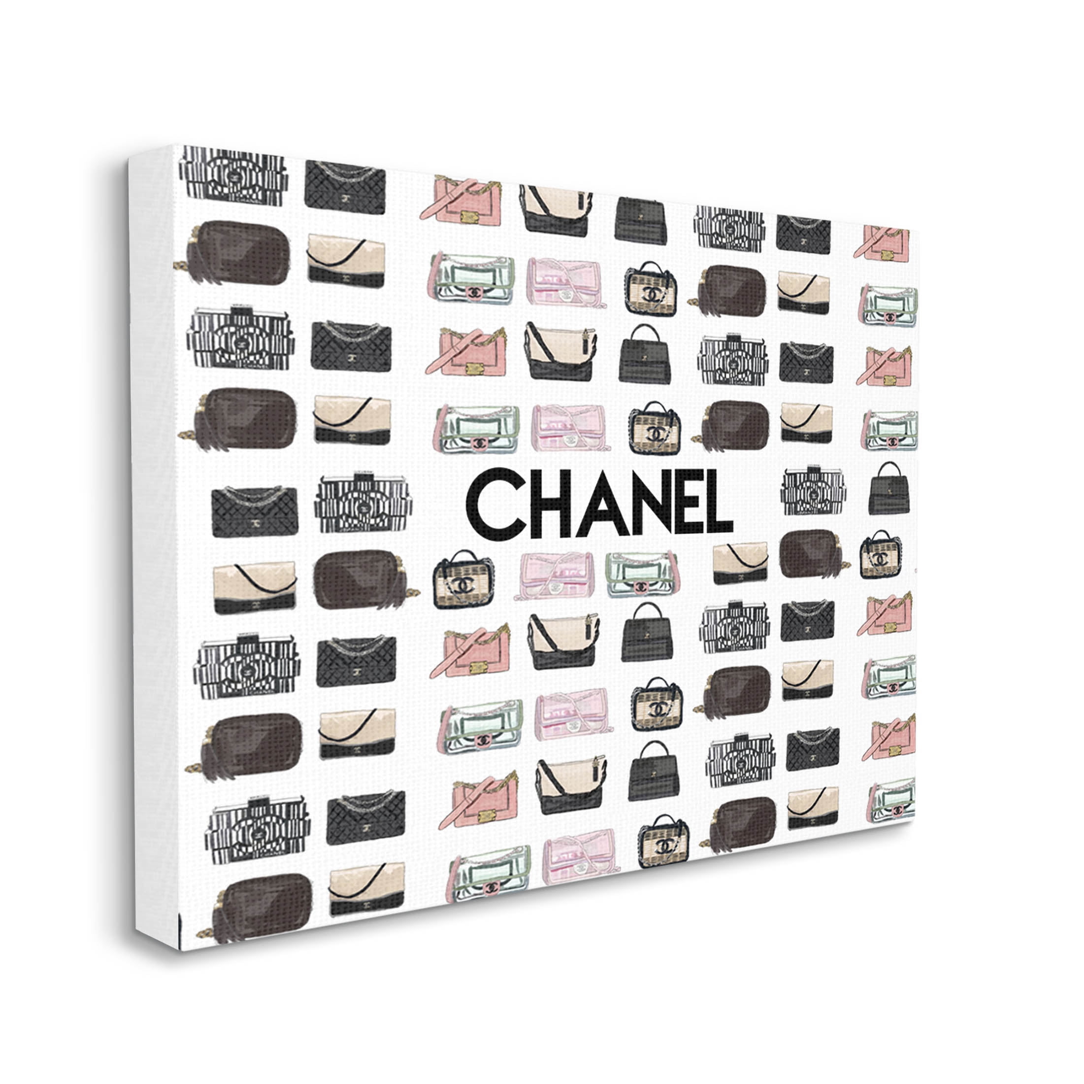 Stupell Industries Glam Brand Fashion Purses Graphic Art Gallery Wrapped Canvas Print Wall Art, Design by Amelia Noyes