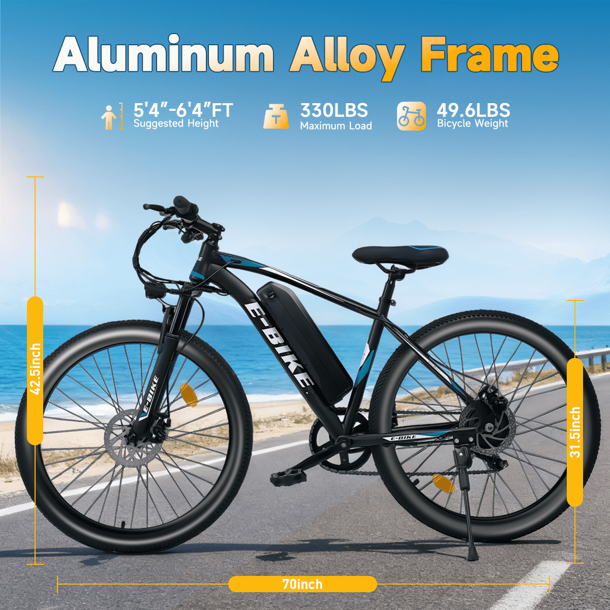 BroPath Electric Bike for Adults, Ebike, Electric Bicycle with 576WH Removable Battery,26" Mountain Ebike 25MPH,40+ Miles(MAX),750W High Motor,Multi-Shock Absorption,Commuting,UL2849