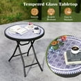 thumbnail image 6 of Costway 18" Folding Side Table Round Compact Coffee Table with Tempered Glass Tabletop Gray, 6 of 10