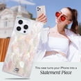 thumbnail image 2 of COCOMII Rectangle for iPhone 16 Pro Max Case, Natural Real Mother of Pearl, 2 of 6