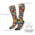 thumbnail image 5 of Womens Autism Awareness Puzzles Knee High Socks Comfy Thermal Boot Long Socks, 5 of 7