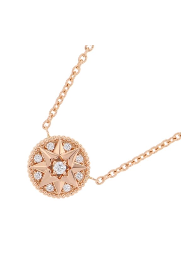 Pre-Owned Christian Dior Rose des Vents Diamond Necklace in 18K Pink Gold (JRDV95187_0000)