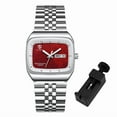 thumbnail image 2 of Watch for Men Luxury Casual Man Watches Waterproof Quartz Watch with Stainless Steel Strap,Rectangular Dial, Luminous Hands Birthday Gift for Men, 2 of 8