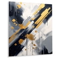 thumbnail image 2 of Designart "Depth Corner in Black and Gold VII" Abstract Shapes Metal Wall Art, 2 of 5
