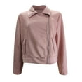 thumbnail image 4 of iHPH7 Suede Jacket Women Going Out Jackets for Women Cropped Jacket Women's Outerwear Zip Up Jacket Fall Jacket Womens Jackets Casual Pink XL, 4 of 5
