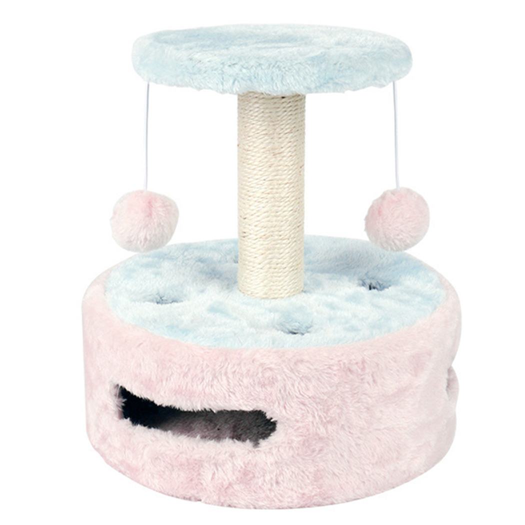 Cat Tree Plush Sisal Multifunctional Cat Scratching Post Cat Tower with Ball Toy
