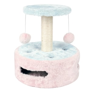Cat Tree Plush Sisal Multifunctional Cat Scratching Post Cat Tower with Ball Toy